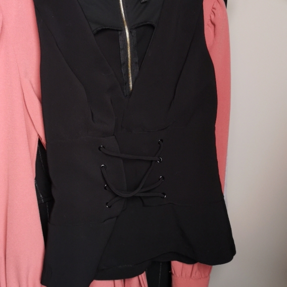 Black Lace up style top - Picture 1 of 2